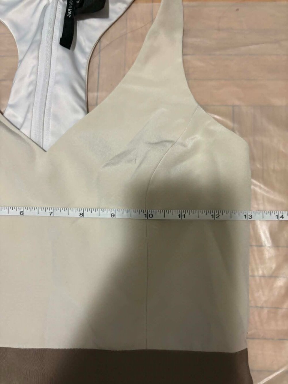 JAY GODFREY Womens Tommasino Beige Black Colorblock Racerback Dress - Size 4 - Picture 5 of 6